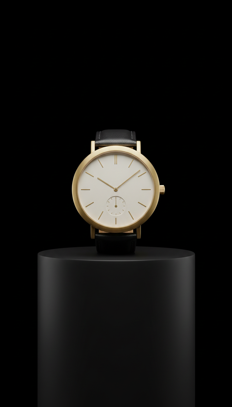 Brushed Gold Accent Minimalist Watch