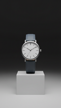 Slate blue classic leather watch